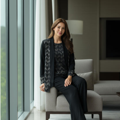 Nylon Foil Sequin Contrast Jacket - ZumBuys