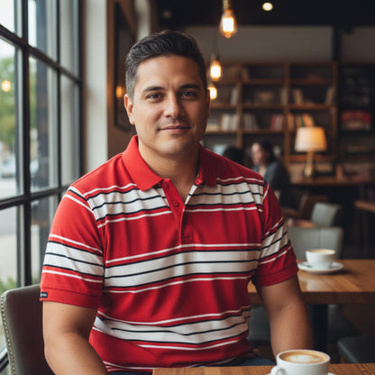 Old School Striped Pique Polo Shirt - ZumBuys