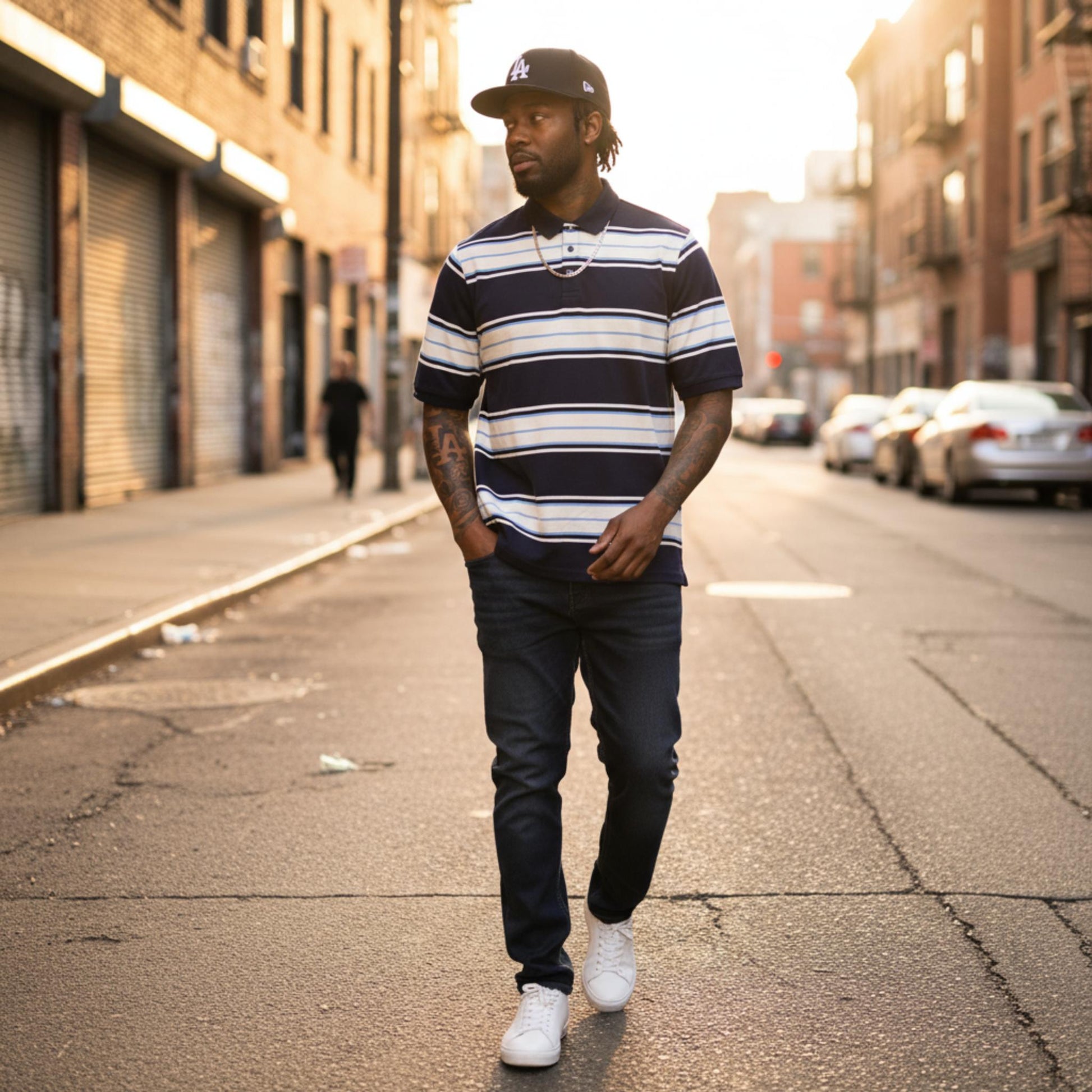 Old School Striped Pique Polo Shirt - ZumBuys