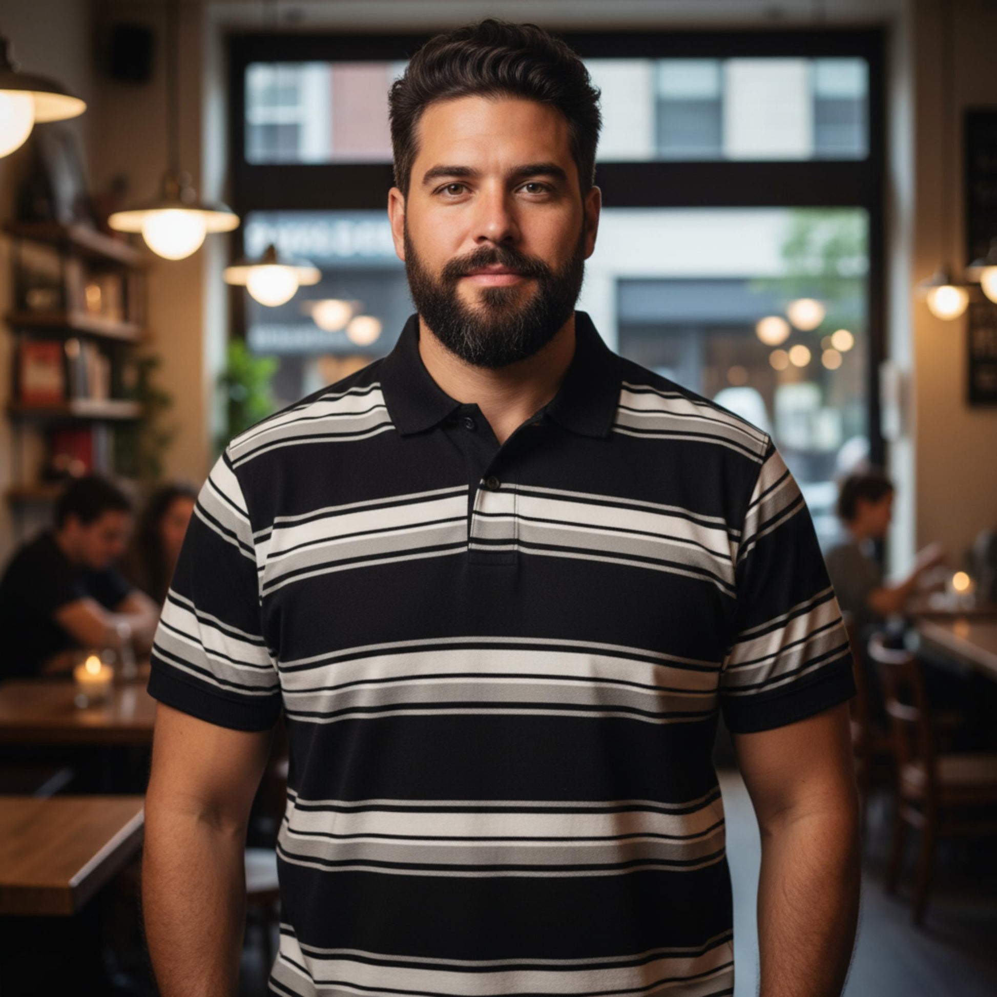 Old School Striped Pique Polo Shirt - ZumBuys