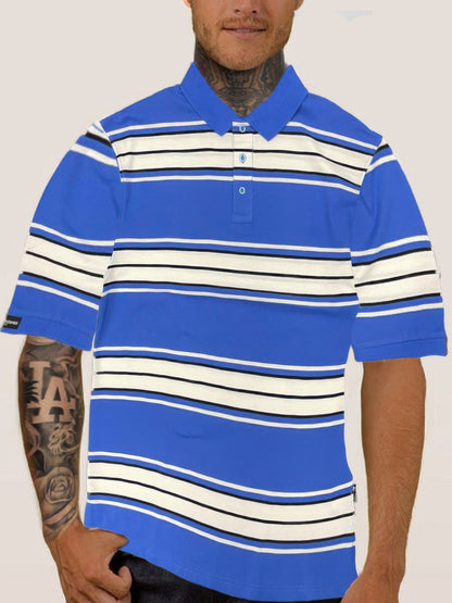 Old School Striped Pique Polo Shirt - ZumBuys