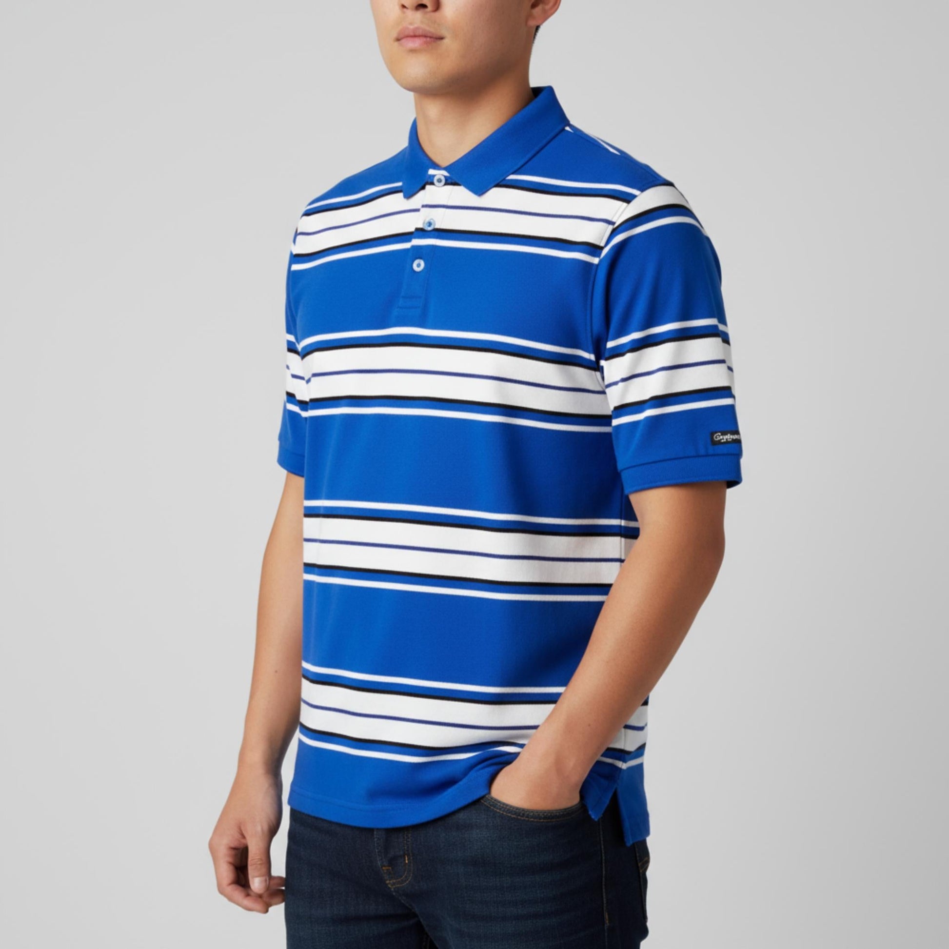 Old School Striped Pique Polo Shirt - ZumBuys