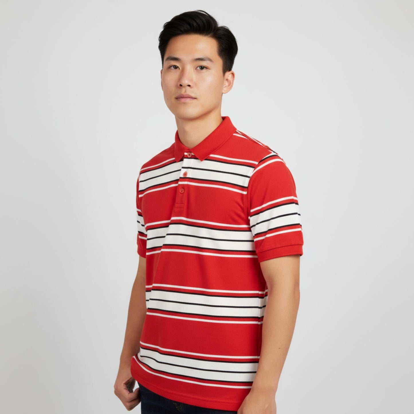 Old School Striped Pique Polo Shirt - ZumBuys