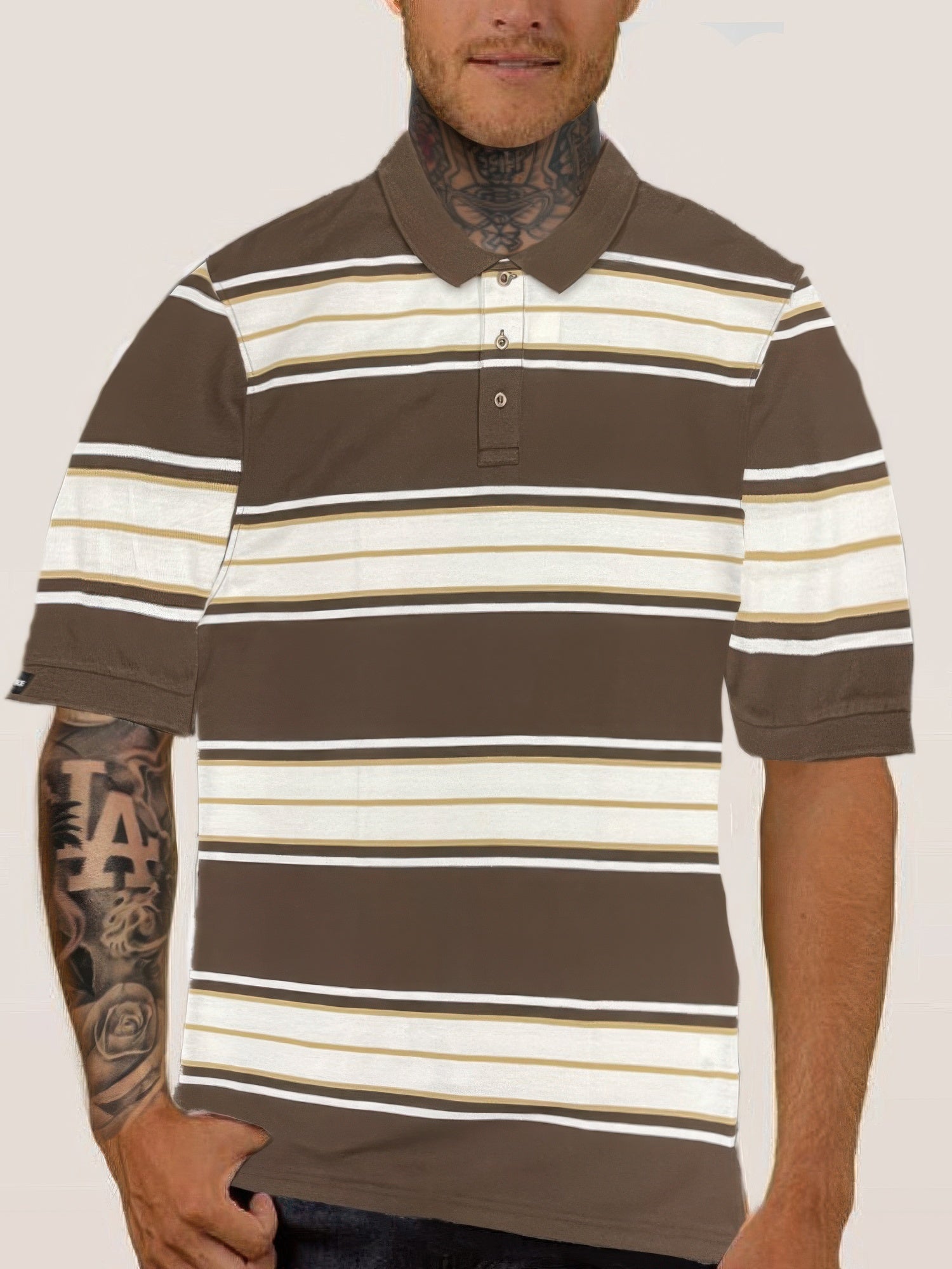 Old School Striped Pique Polo Shirt - ZumBuys