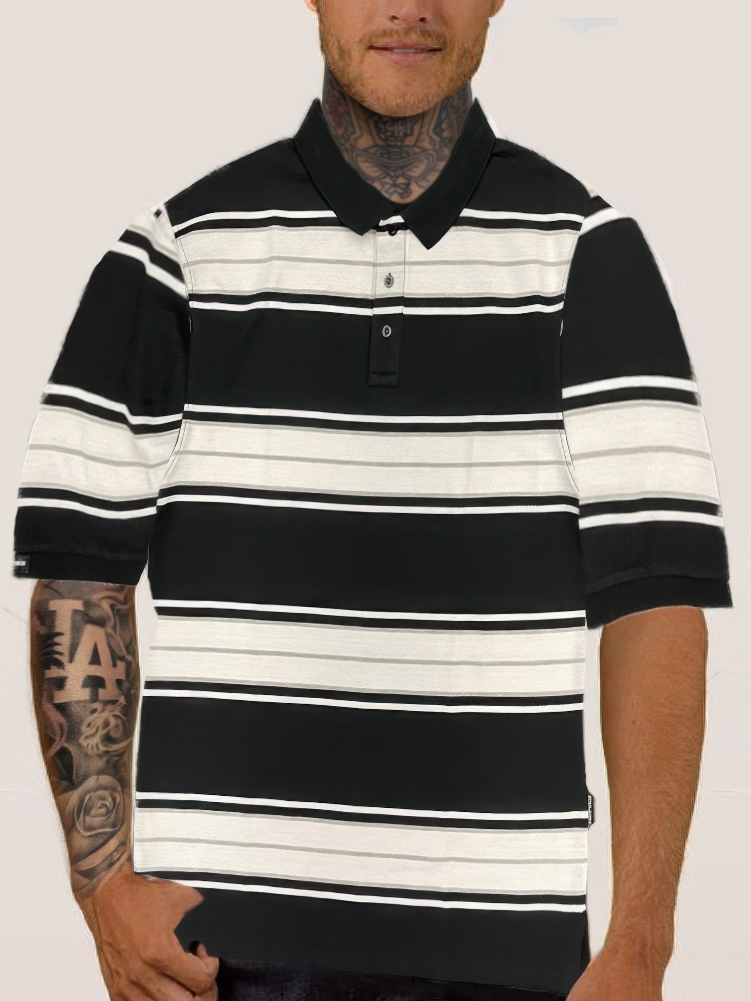 Old School Striped Pique Polo Shirt - ZumBuys