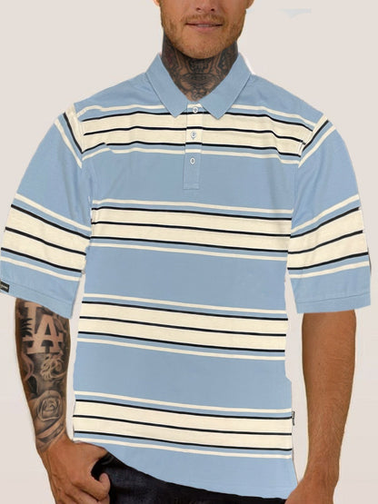 Old School Striped Pique Polo Shirt - ZumBuys