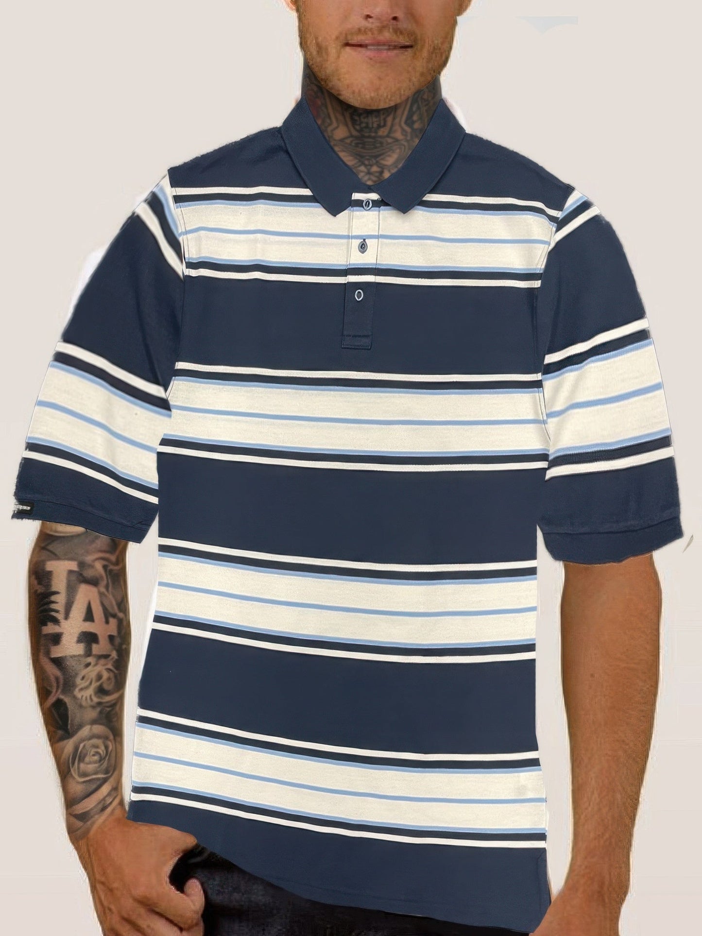 Old School Striped Pique Polo Shirt - ZumBuys