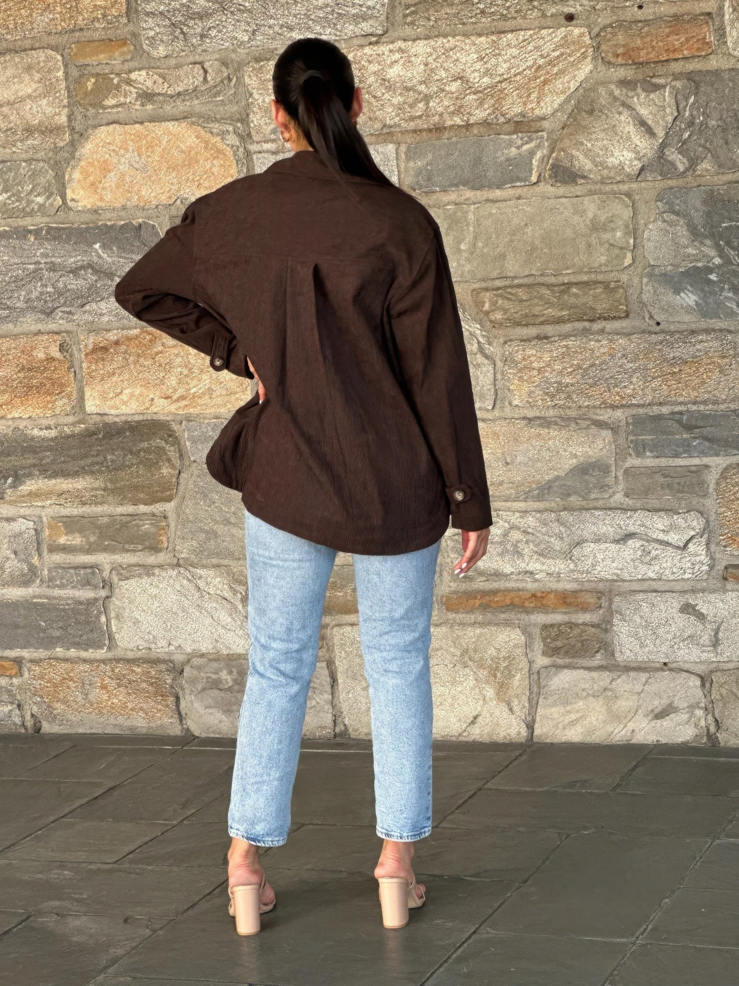 Oversized Corduroy Shacket Button Down Utility - ZumBuys