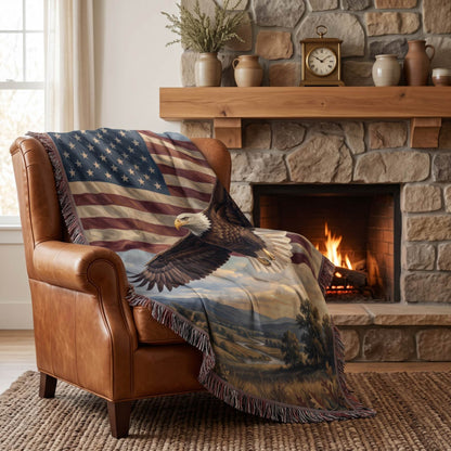 Patriotic Eagle Woven Blanket - ZumBuys