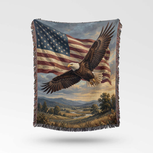 Patriotic Eagle Woven Blanket - ZumBuys