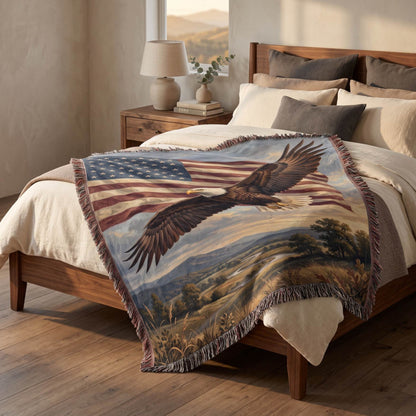 Patriotic Eagle Woven Blanket - ZumBuys