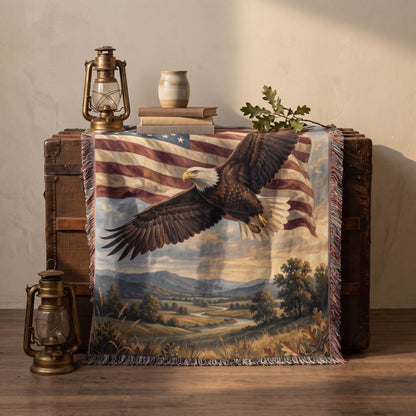 Patriotic Eagle Woven Blanket - ZumBuys