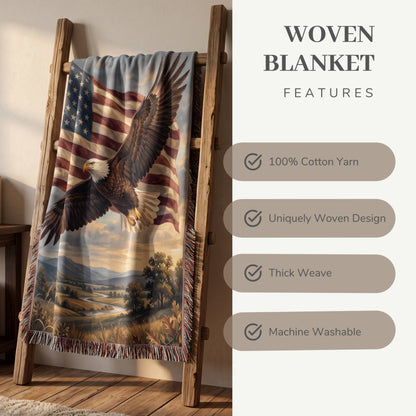 Patriotic Eagle Woven Blanket - ZumBuys