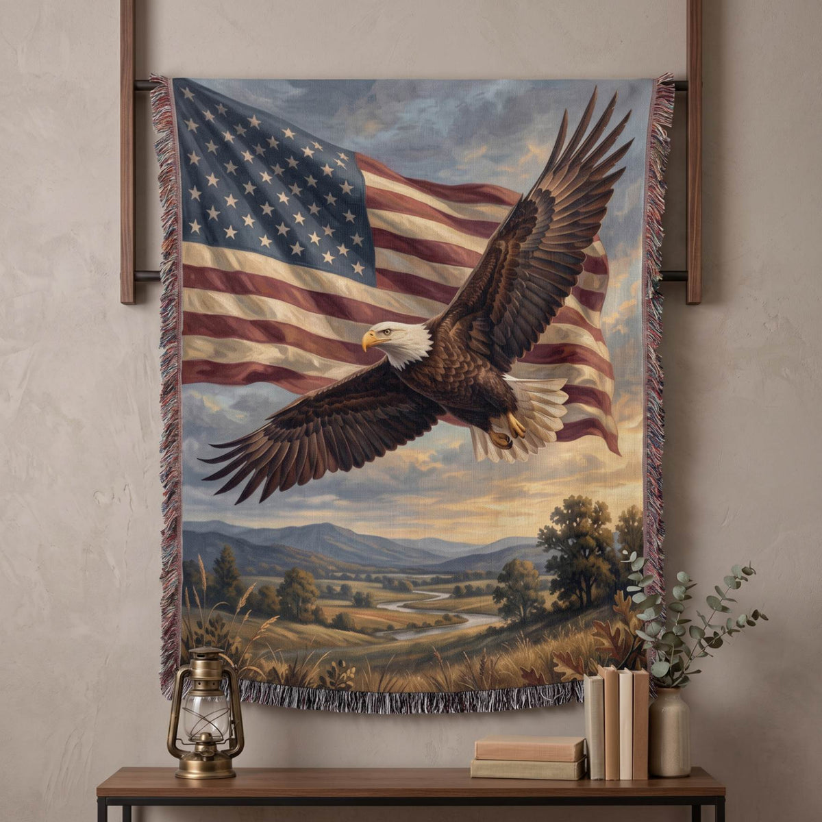 Patriotic Eagle Woven Blanket - ZumBuys
