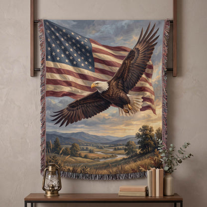 Patriotic Eagle Woven Blanket - ZumBuys