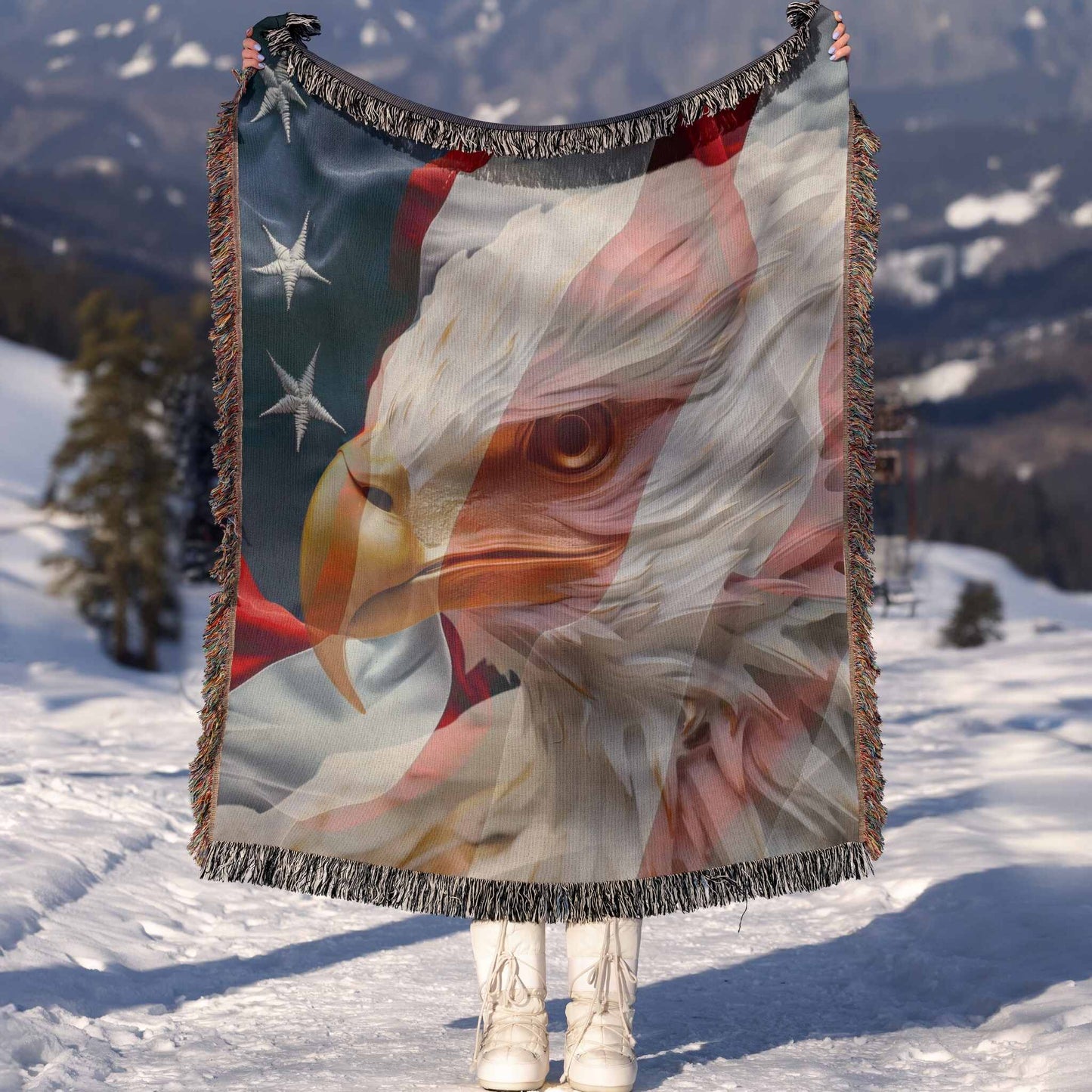 Patriotic Eagle Woven Blankets - ZumBuys