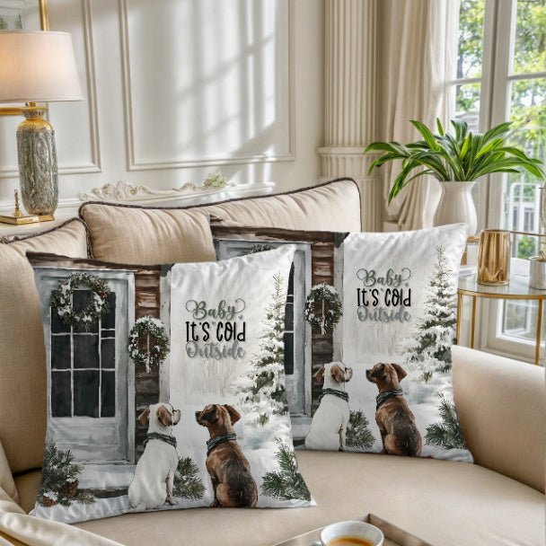 Paw - sitive Winter Friends Square Pillow Cover - ZumBuys