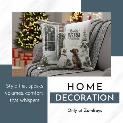 Paw - sitive Winter Friends Square Pillow Cover - ZumBuys