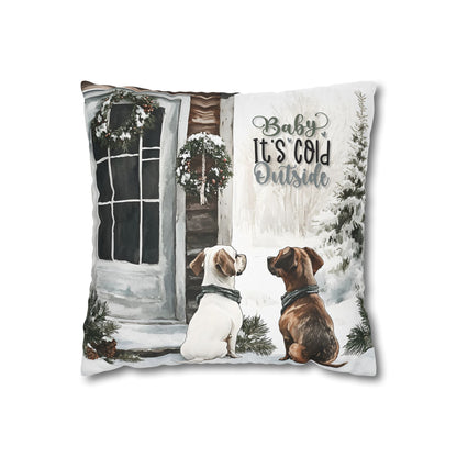 Paw - sitive Winter Friends Square Pillow Cover - ZumBuys