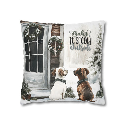 Paw - sitive Winter Friends Square Pillow Cover - ZumBuys