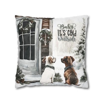Paw - sitive Winter Friends Square Pillow Cover - ZumBuys