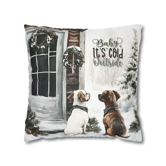 Paw - sitive Winter Friends Square Pillow Cover - ZumBuys