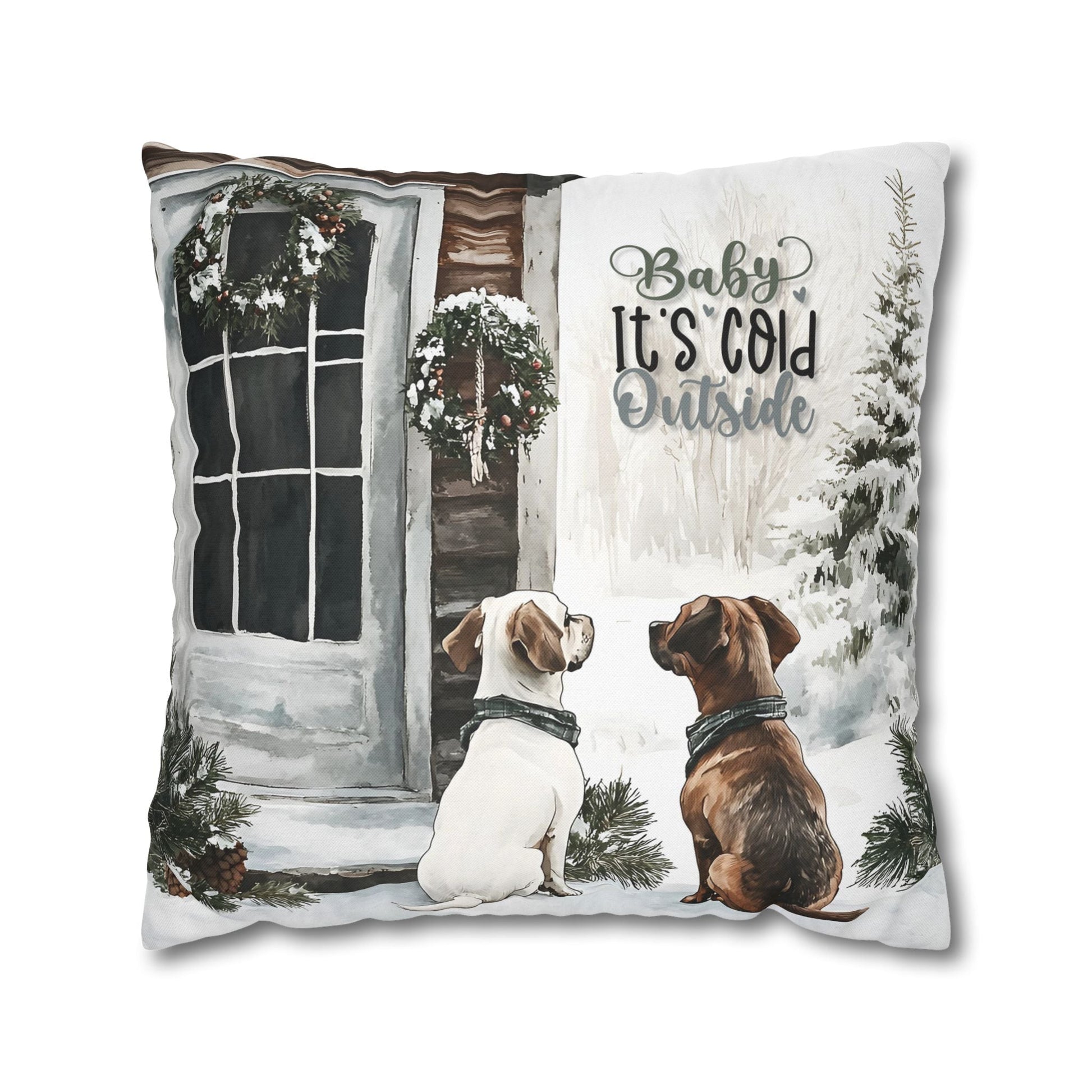 Paw - sitive Winter Friends Square Pillow Cover - ZumBuys
