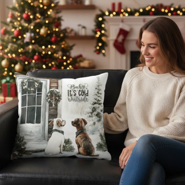 Paw - sitive Winter Friends Square Pillow Cover - ZumBuys