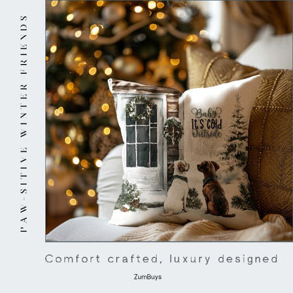 Paw - sitive Winter Friends Square Pillow - ZumBuys