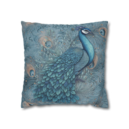 Peacock Dreams Square Pillow Cover - ZumBuys