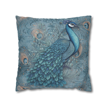 Peacock Dreams Square Pillow Cover - ZumBuys