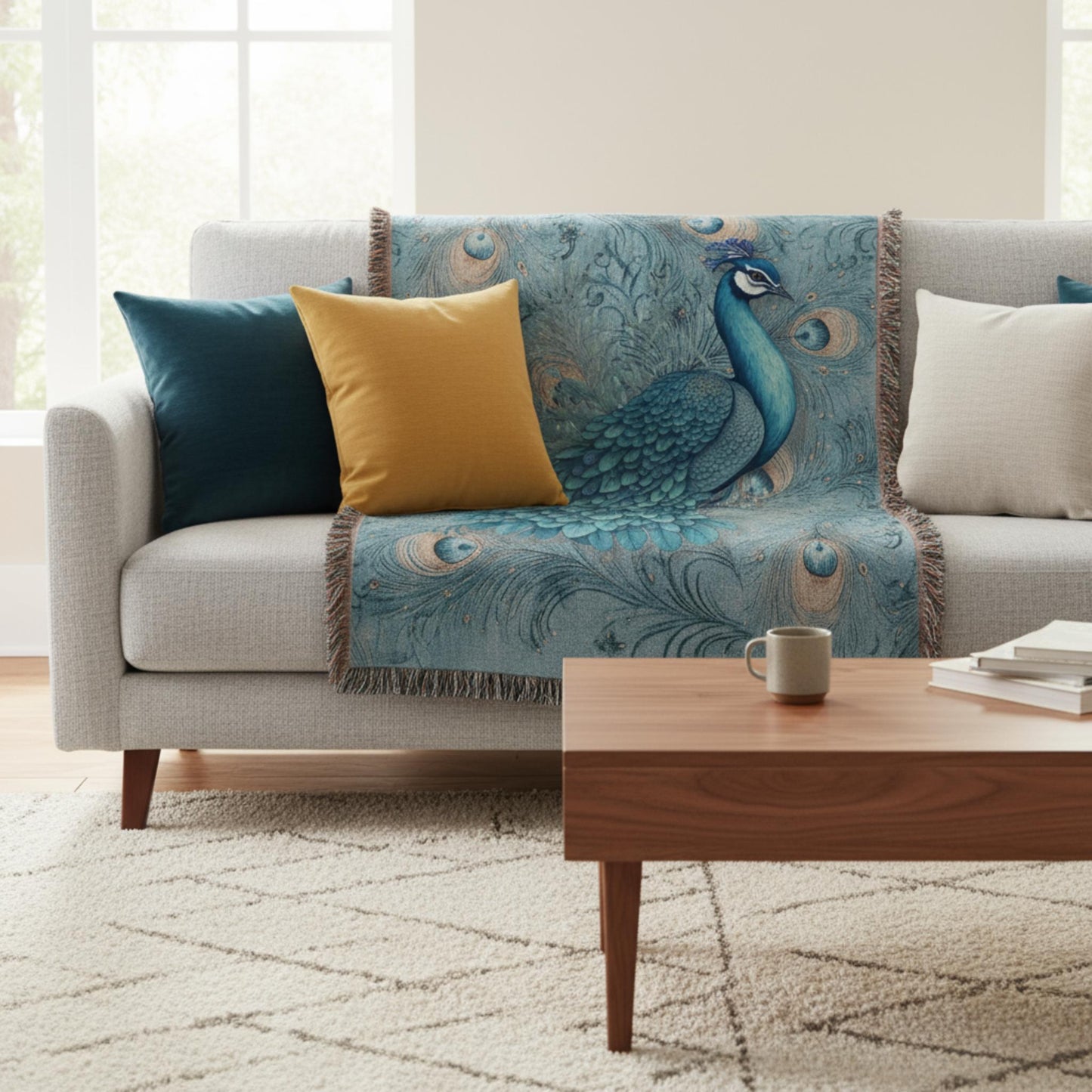 Peacock Dreams Woven Blanket - ZumBuys