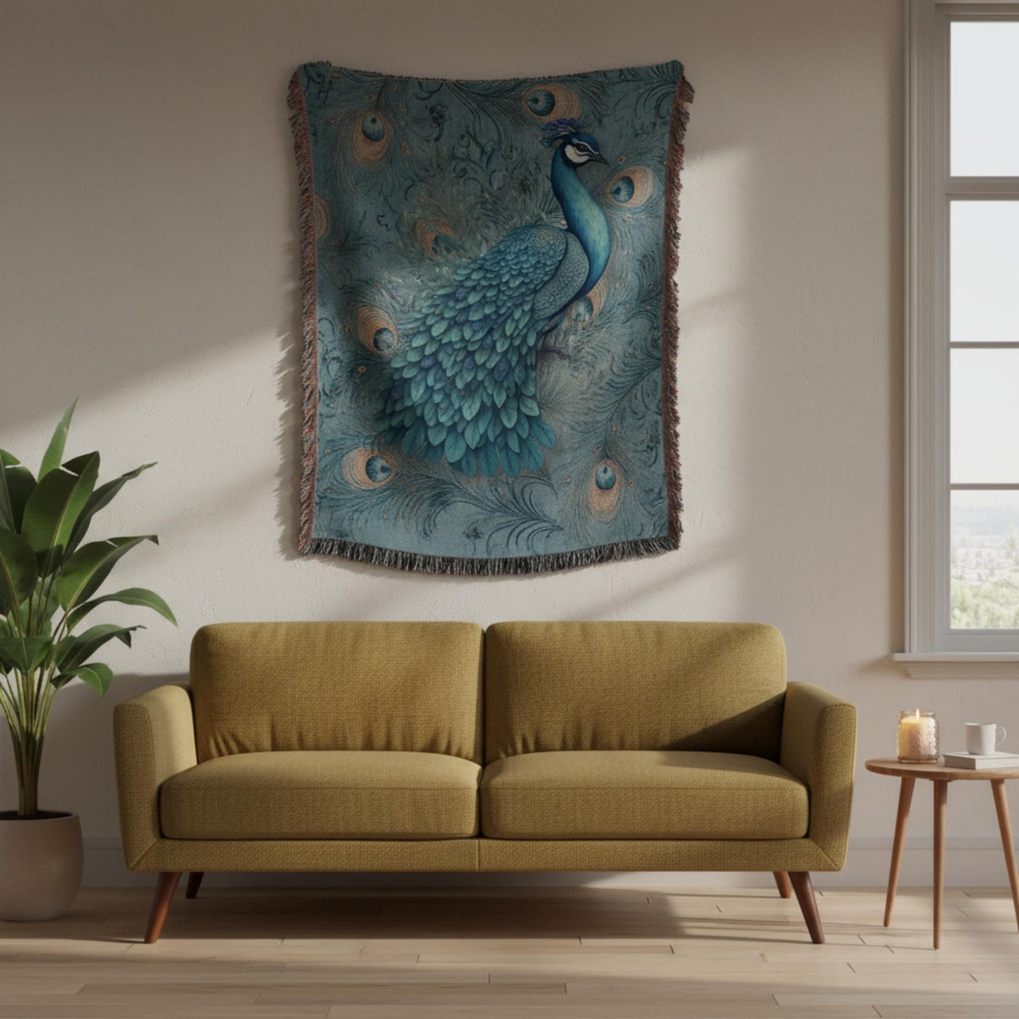 Peacock Dreams Woven Blanket - ZumBuys
