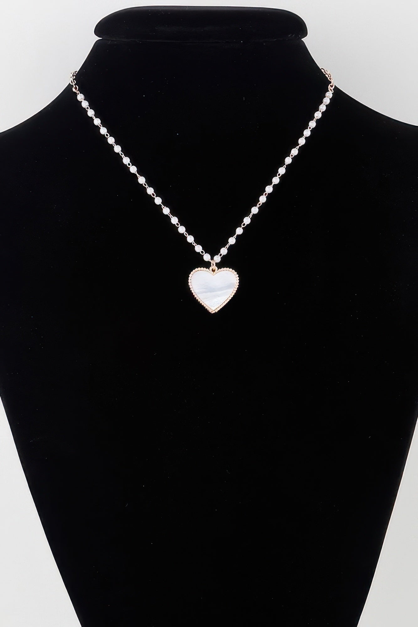 Pearled Marble Heart Necklace - ZumBuys