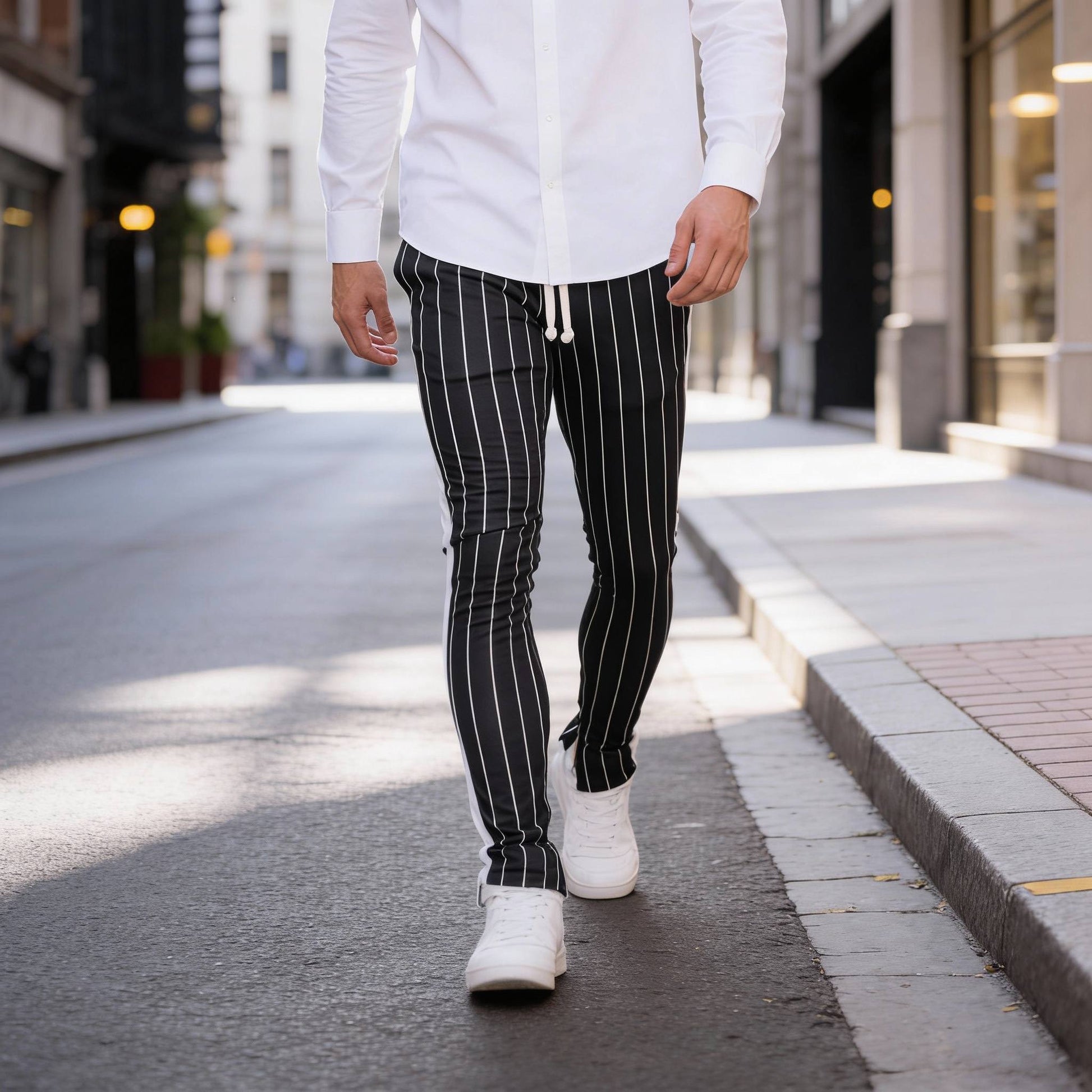 Pin Stripe Track Pants - ZumBuys