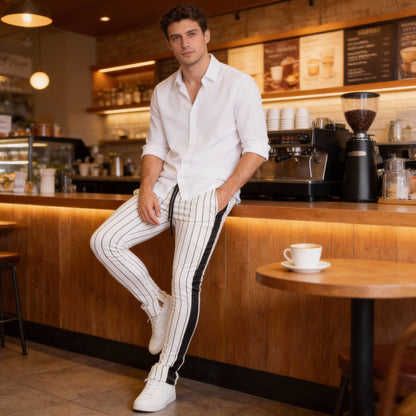 Pin Stripe Track Pants - ZumBuys