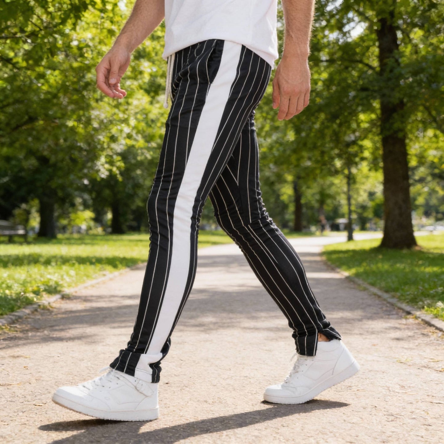 Pin Stripe Track Pants - ZumBuys