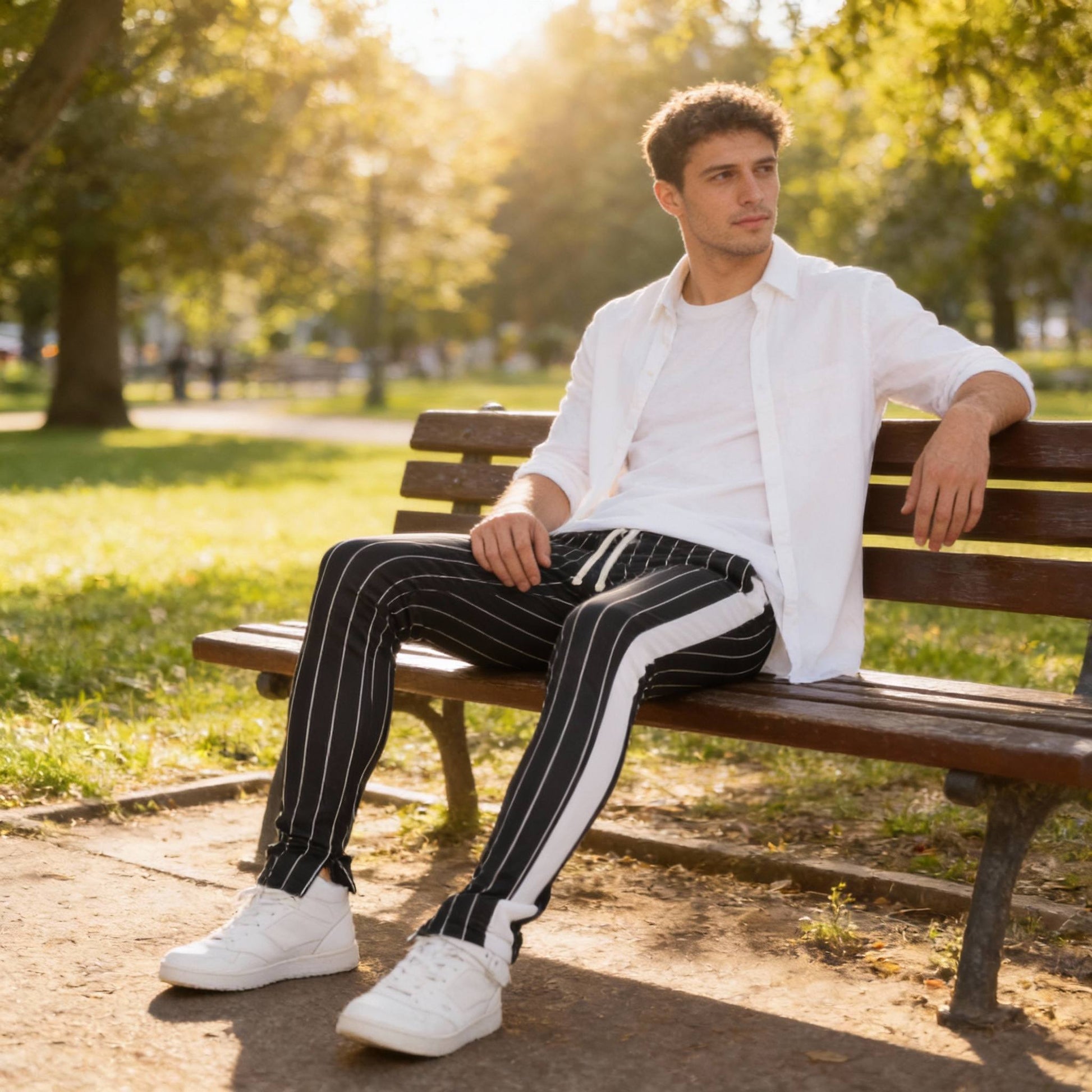 Pin Stripe Track Pants - ZumBuys