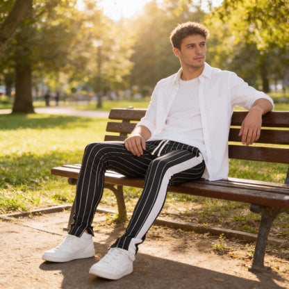 Pin Stripe Track Pants - ZumBuys