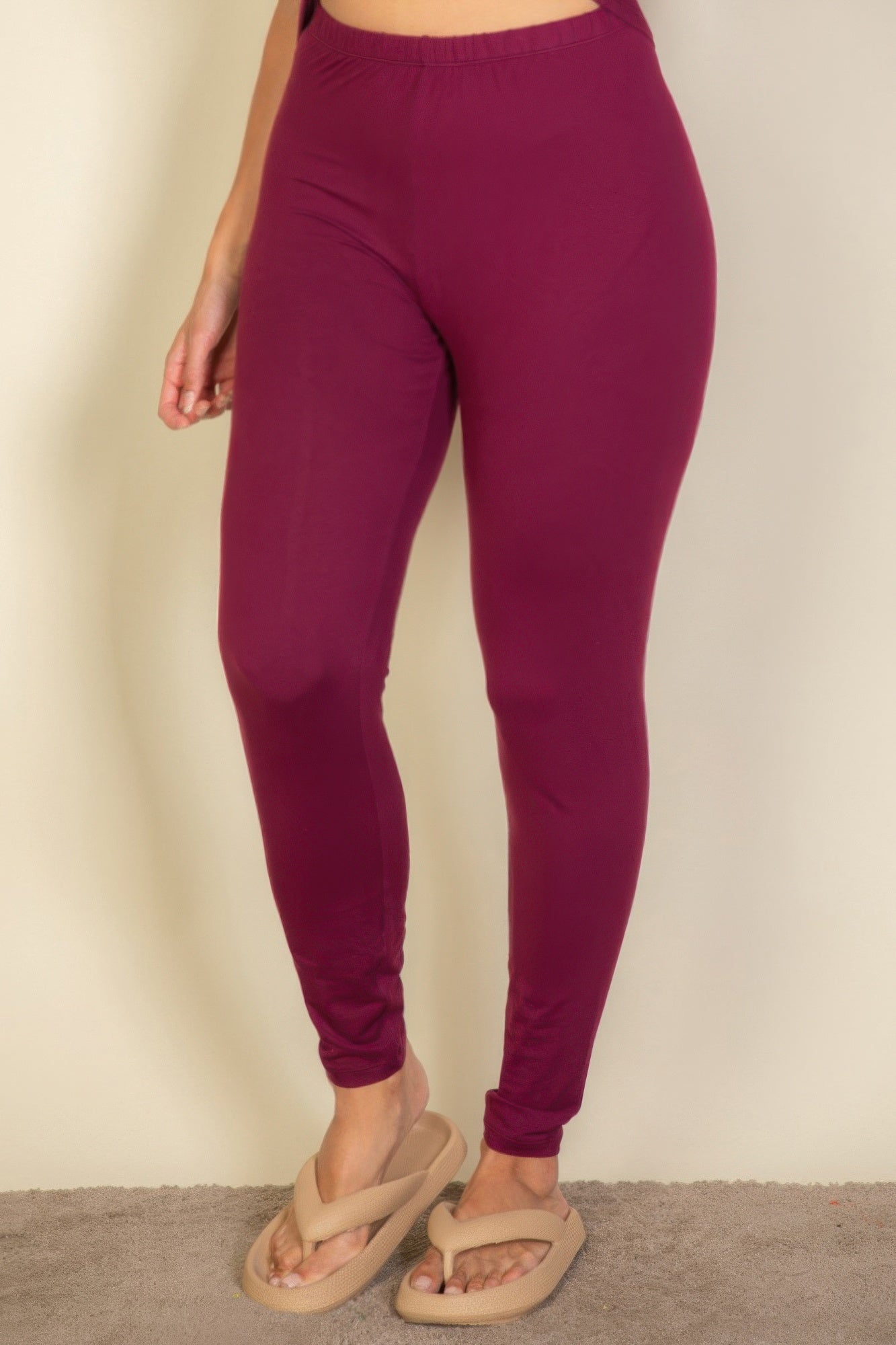 Plus Basic Solid Leggings - ZumBuys
