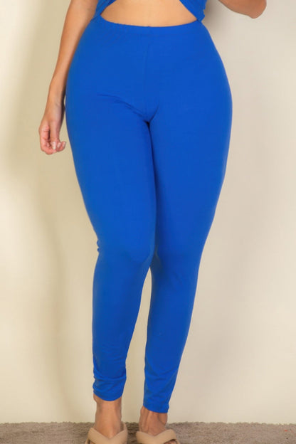 Plus Basic Solid Leggings - ZumBuys