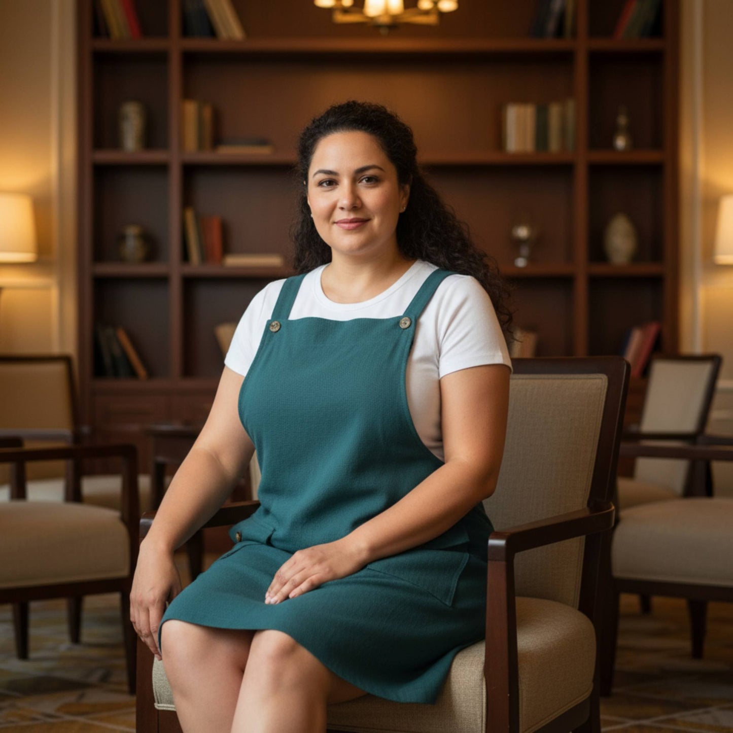 Plus Size Corduroy Overall Dress - ZumBuys