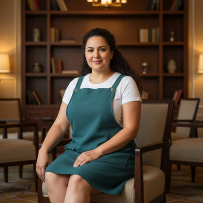 Plus Size Corduroy Overall Dress - ZumBuys