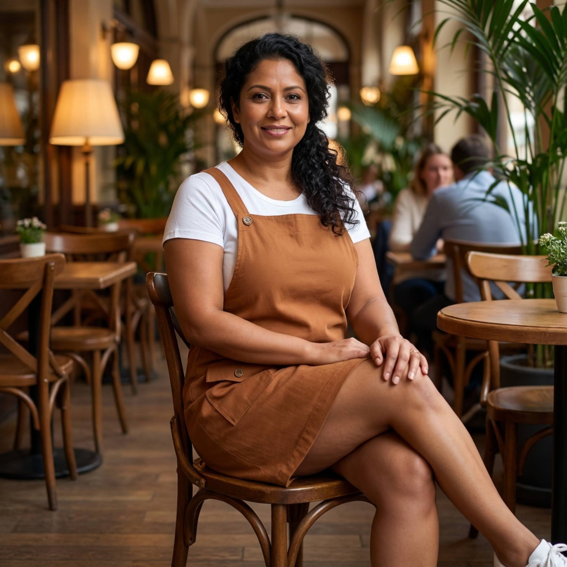 Plus Size Corduroy Overall Dress - ZumBuys