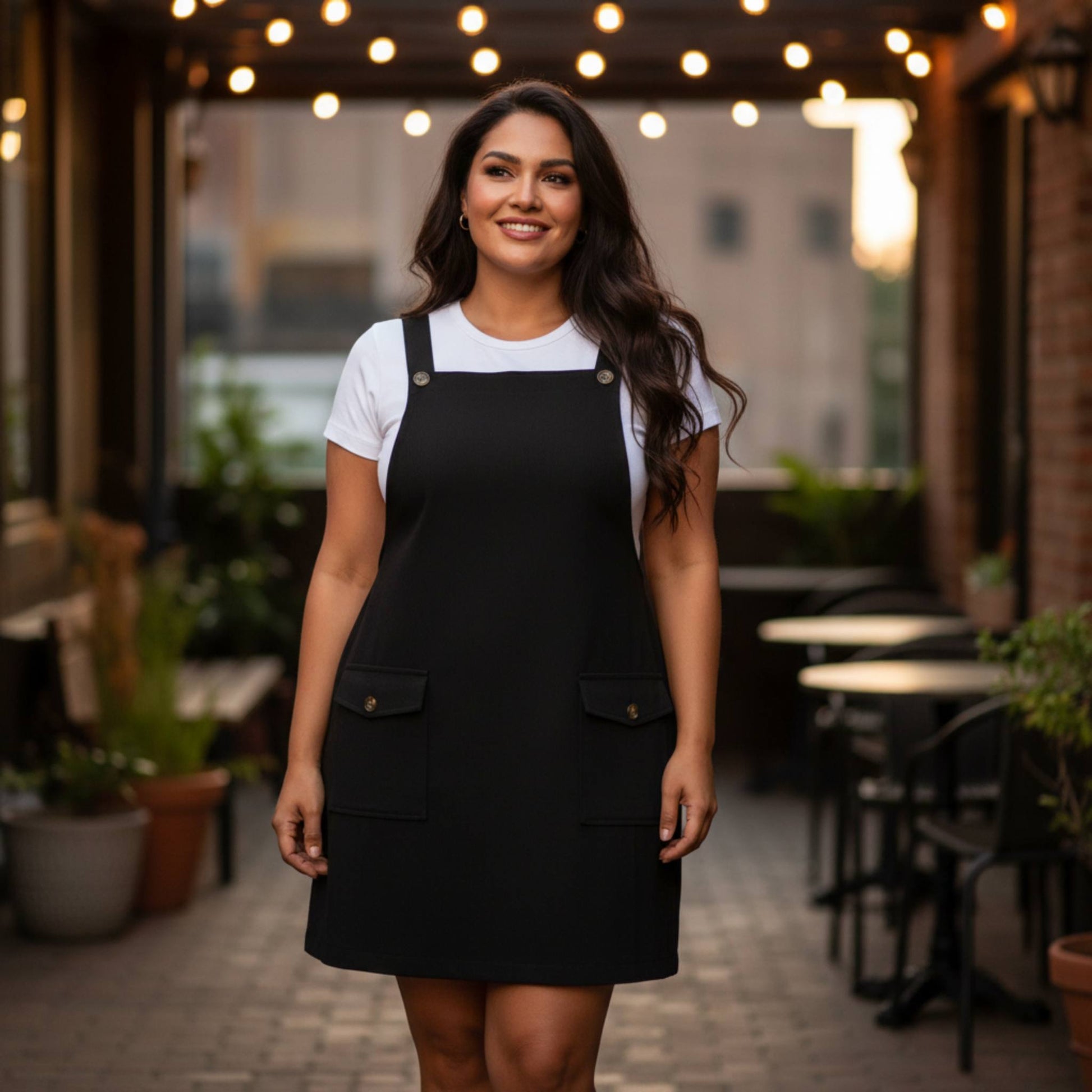 Plus Size Corduroy Overall Dress - ZumBuys