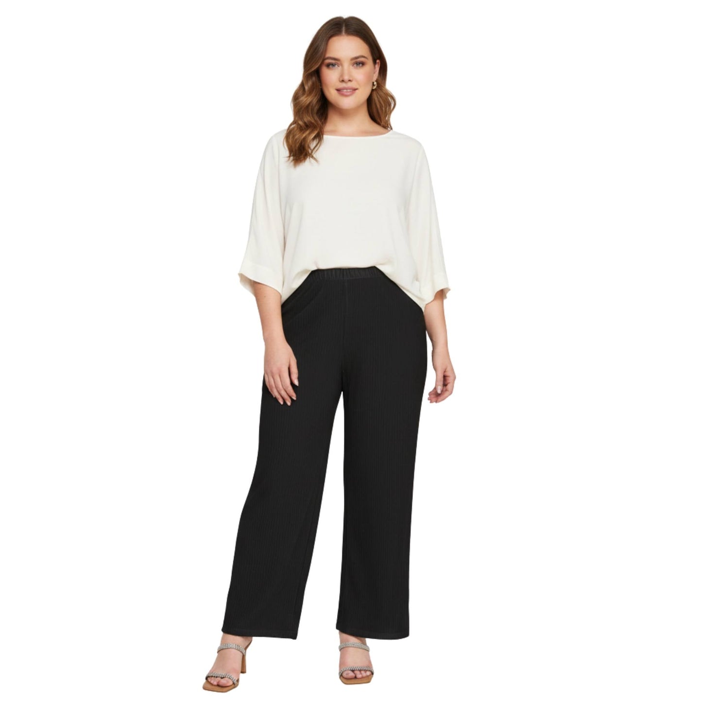 Plus Size Crinkle Knit Pants - ZumBuys