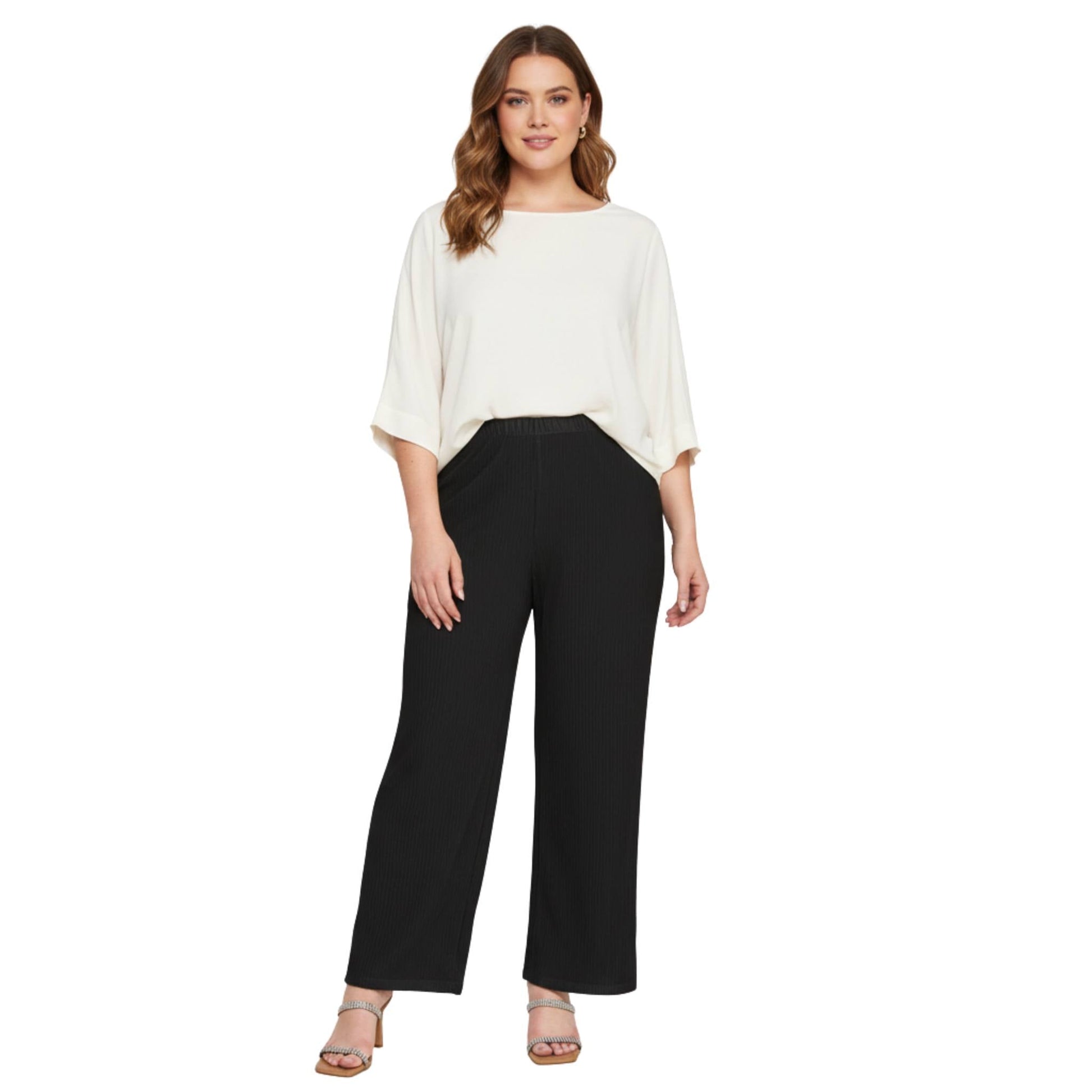 Plus Size Crinkle Knit Pants - ZumBuys