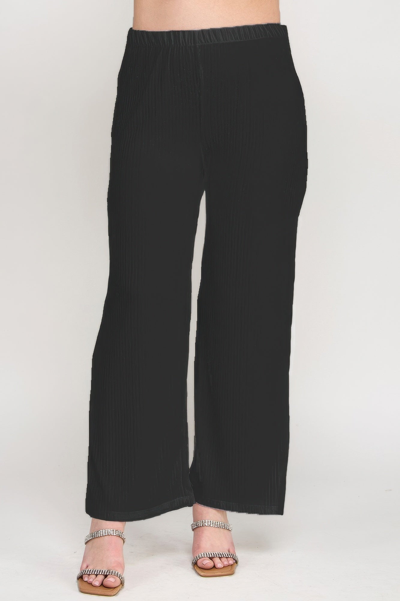 Plus Size Crinkle Knit Pants - ZumBuys