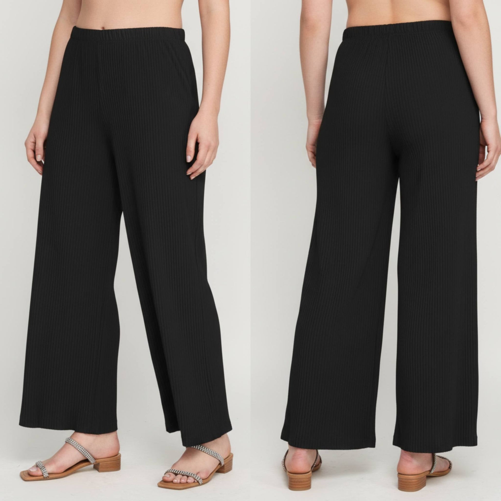 Plus Size Crinkle Knit Pants - ZumBuys