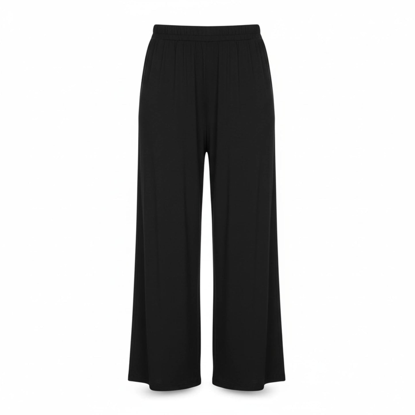 Plus Size Knit Linen Pleated Wide Leg Pants - ZumBuys